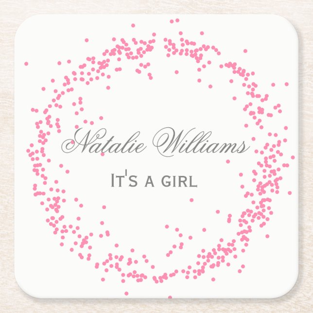 Pink Confetti - Custom Coaster (Front)