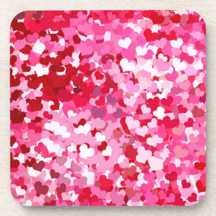 Pink Confetti Hearts Coaster
