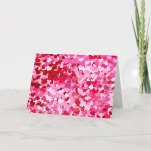Pink Confetti Hearts Holiday Card