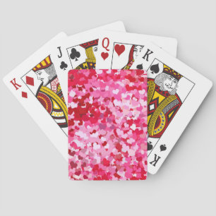 Pink Confetti Hearts Playing Cards