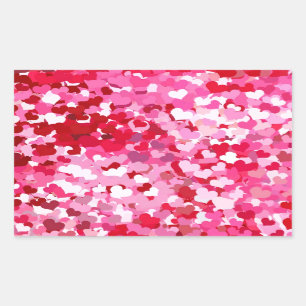 Pink Confetti Hearts Rectangular Sticker