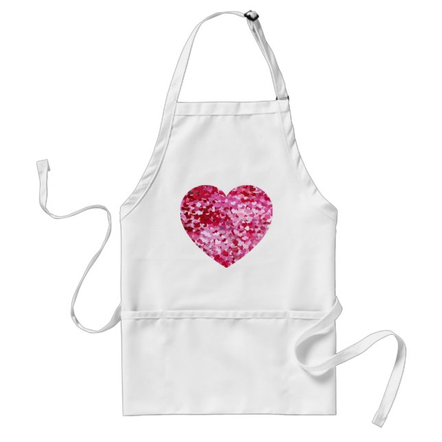 Pink Confetti Hearts Standard Apron (Front)