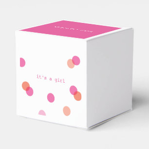 Pink confetti It's a girl favour boxes
