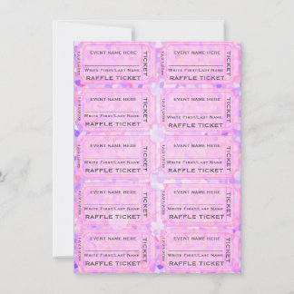 Pink Confetti Raffle Tickets for Invitations