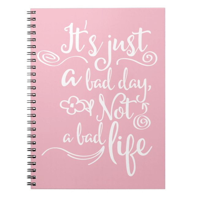 Pink Confidence, Happiness Attitude Life Quote Notebook (Front)