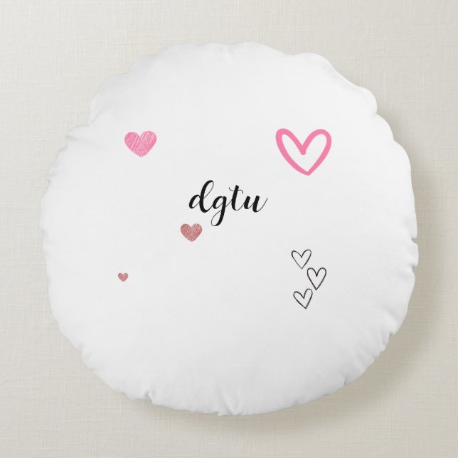 pink confort cut kawai round cushion (Front)