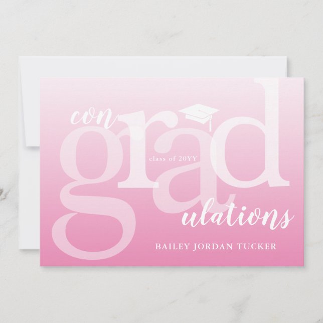 Pink ConGRADulations Graduation Congratulations (Front)