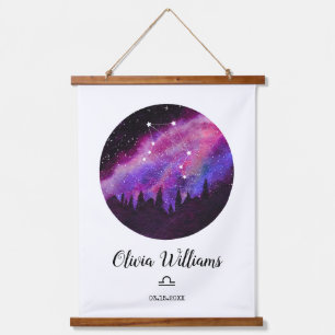Pink Constellation Libra Horoscope Sign Gift Hanging Tapestry