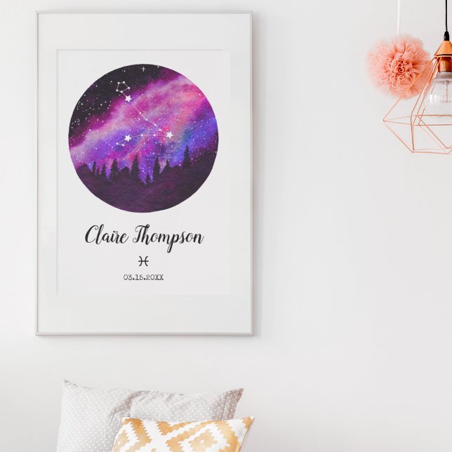 Pink Constellation Pisces Horoscope Sign Gift (Creator Uploaded)
