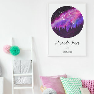 Pink Constellation Sagittarius Horoscope Sign Gift