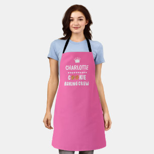Pink "Cookie baking crew!! Apron