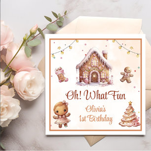 Pink Cookie Christmas Birthday Party Napkin