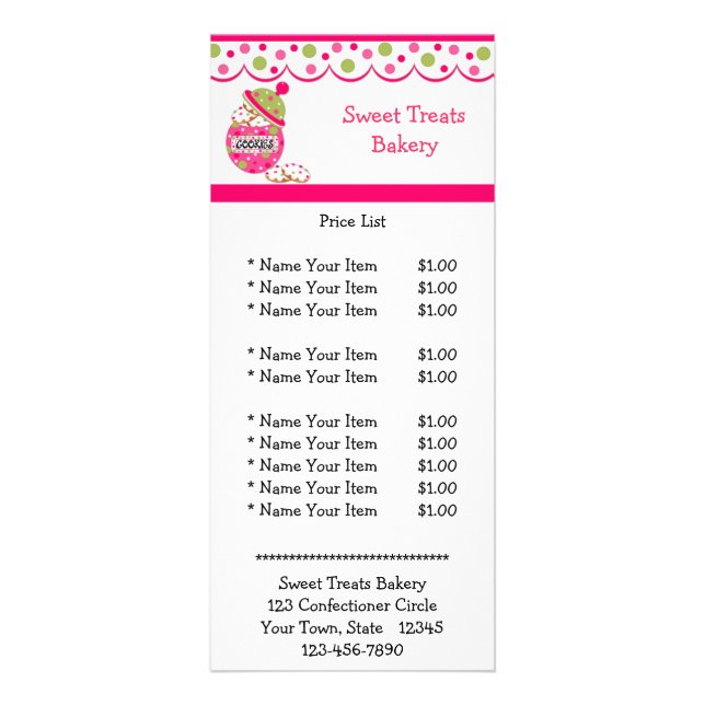 Pink Cookie Jar Rack Card (Front)
