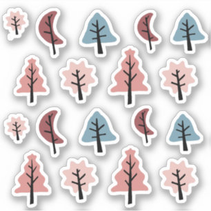 Pink Cookie Shape Christmas Tree Sticker Pack