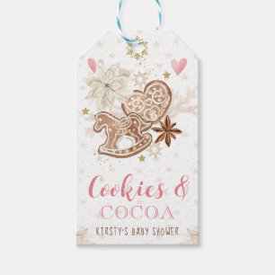 Pink Cookies and Cocoa Baby Shower Gift Tags