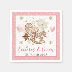 Pink Cookies and Cocoa Baby Shower Napkin