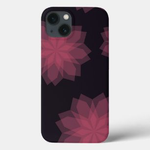 Pink, cool, trendy, modern flower abstraction iPhone 13 case