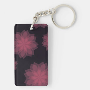 Pink, cool, trendy, modern flower abstraction key ring