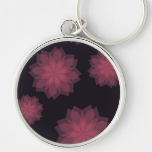 Pink, cool, trendy, modern flower abstraction key ring