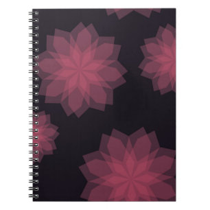 Pink, cool, trendy, modern flower abstraction notebook