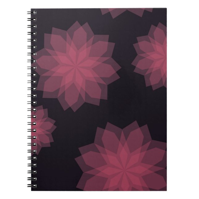 Pink, cool, trendy, modern flower abstraction notebook (Front)