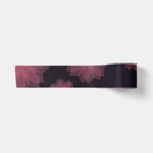 Pink, cool, trendy, modern flower abstraction satin ribbon