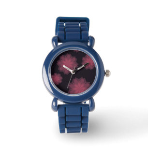 Pink, cool, trendy, modern flower abstraction watch