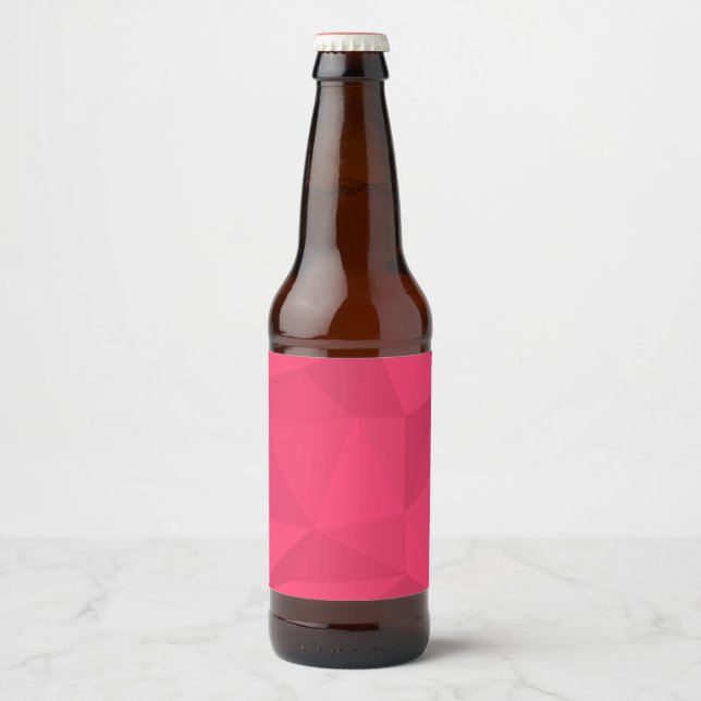 Pink, cool, unique, trendy triangle illustration beer bottle label (Front)