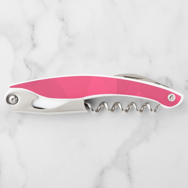 Pink, cool, unique, trendy triangle illustration corkscrew (Front)