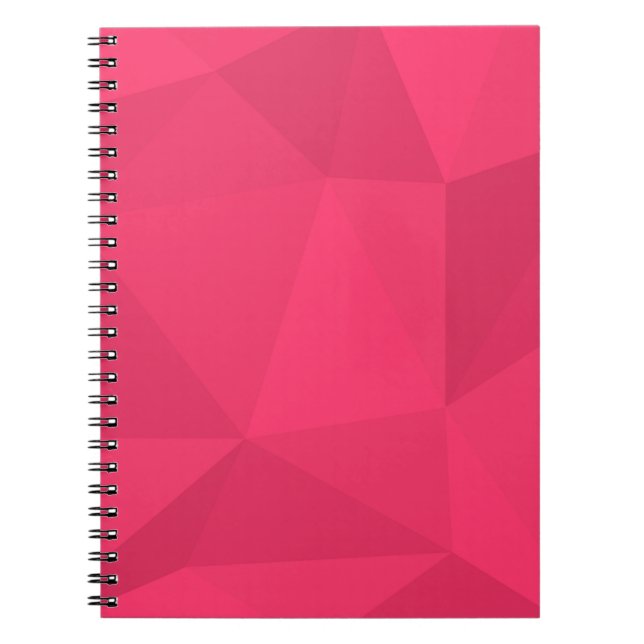 Pink, cool, unique, trendy triangle illustration notebook (Front)