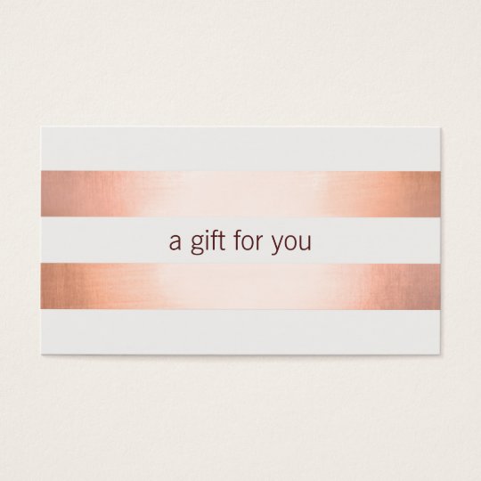 Pink Copper Foil Look Beauty GiftCard Business Card