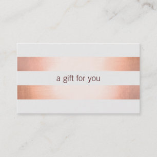 Pink Copper Foil Look Beauty GiftCard Discount Card