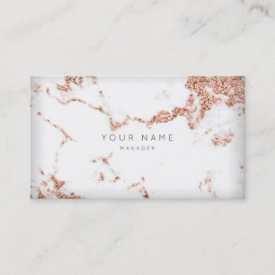 Pink Copper White Gray Carrara Marble Appointment Card