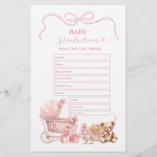 Pink Coquette Baby Carriage Baby Predictions 