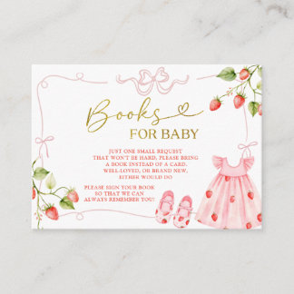 Pink Coquette Baby Clothes Berry Books for Baby Enclosure Card