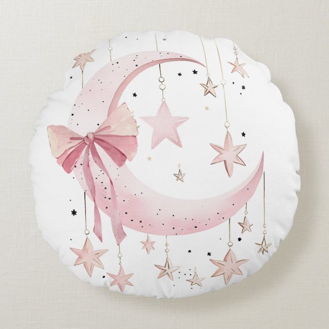 Pink Coquette Baby Round Cushion (Front)