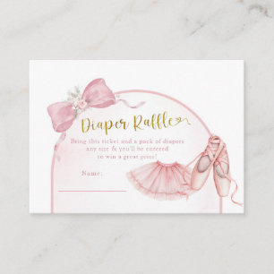 Pink Coquette Ballerina Baby Shower Diaper Raffle Enclosure Card