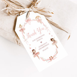 Pink Coquette Ballerina Birthday Party Favour Tags