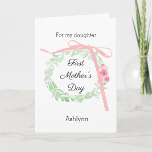 Pink Coquette Bow 1st Mother's Day New Mummy Card