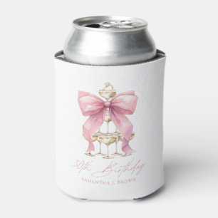 Pink Coquette Bow 30th Birthday Party Can Cooler
