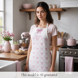 Pink Coquette Bow Apron