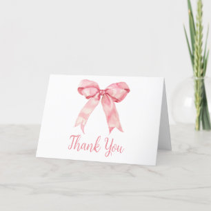Pink Coquette Bow Baby Shower Thank You Card