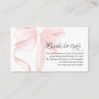 Pink Coquette Bow Books for Baby Enclosure Card
