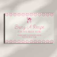 Pink Coquette Bow Bridal Shower Bring A Recipe