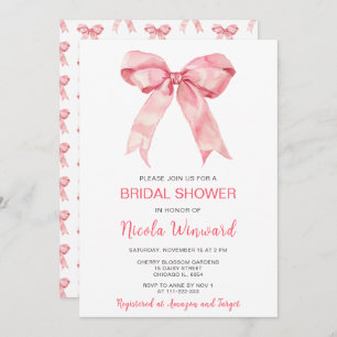 Pink Coquette Bow Bridal Shower Invitation