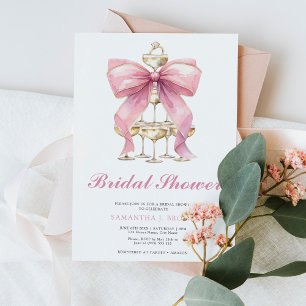 Pink Coquette Bow Bridal Shower Invitation