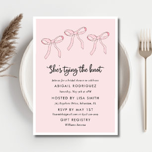 Pink Coquette Bow Bridal Shower  Invitation