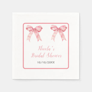 Pink Coquette Bow Bridal Shower Napkin