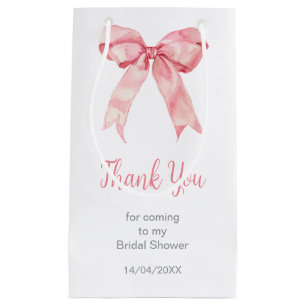 Pink Coquette Bow Bridal Shower Small Gift Bag