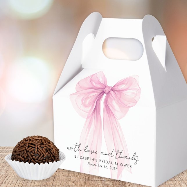 Pink Coquette Bow Bridal Shower Thank You Favour Box (Creator Uploaded)
